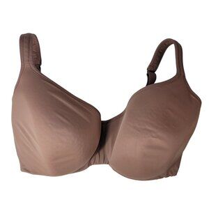 Cacique Lightly Lined Full Coverage Bra 40H Brown Underwire Adj Seamless Square